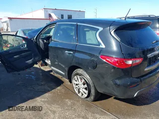 2015 Infiniti QX60 with VIN 5N1AL0MM5FC500781, listed as a IAAI auction lot 41850668 with 104,811 mi miles. Bid and sale history available at carsss.com. Image 3.