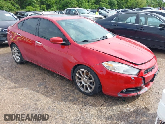 2013 Dodge Dart Limited with VIN 1C3CDFCH0DD293164, listed as a IAAI auction lot 42117390 with 185,653 mi miles. Bid and sale history available at carsss.com. Image 1.