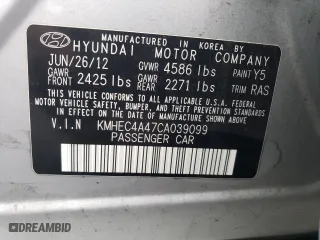 2012 Hyundai Sonata Hybrid with VIN KMHEC4A47CA039099, listed as a Copart auction lot 84867944 with 190,253 mi miles and Salvage Title. Bid and sale history available at carsss.com. Image 14.