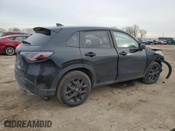 2024 Honda HR-V Sport with VIN 3CZRZ2H51RM744848, listed as a Copart auction lot 43876235 with 7,374 mi miles and Salvage Title. Bid and sale history available at DreamBid. Image 3.
