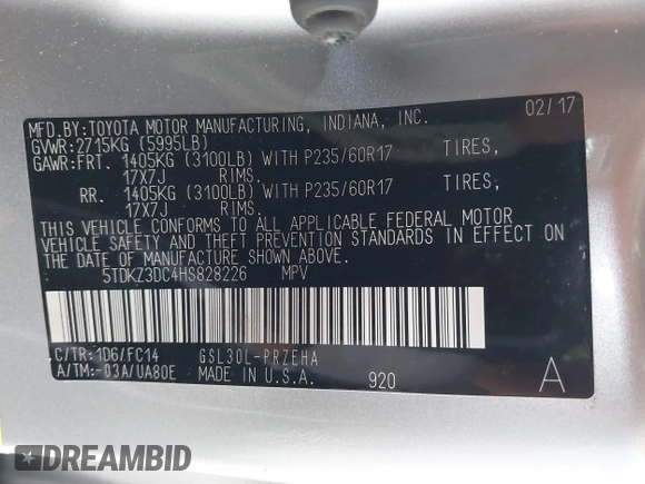 2017 Toyota Sienna LE Auto Access Seat с VIN 5TDKZ3DC4HS828226, выставлен на аукционе IAAI как лот 42283563 с пробегом 19 725 миль миль и . История ставок и продаж доступна на DreamBid. Изображение 9.