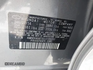 2014 Hyundai Elantra SE z VIN KMHDH4AE5EU118200, wystawiony jako IAAI lot #42178781 z przebiegiem 90 933 mil mil oraz . Historia ofert i sprzedaży dostępna na DreamBid. Obrazek 9.