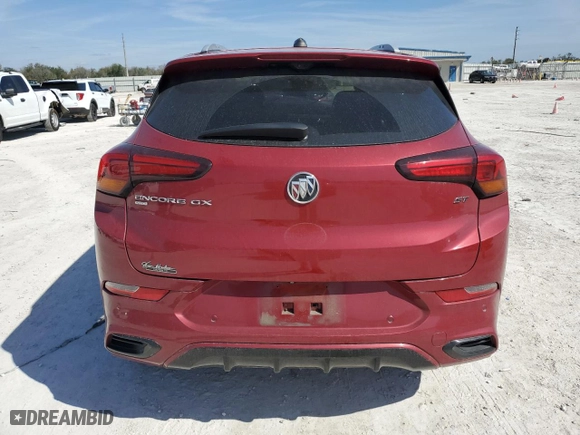 2020 Buick Encore GX Essence with VIN KL4MMGSL9LB101028, listed as a Copart auction lot 46246555 with 0 mi miles and Salvage Title. Bid and sale history available at carsss.com. Image 6.