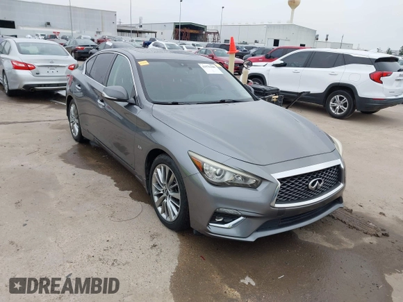 2019 Infiniti Q50 3.0t LUXE with VIN JN1EV7AP6KM511156, listed as a IAAI auction lot 41576308 with 63,620 mi miles. Bid and sale history available at carsss.com. Image 1.