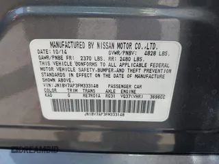 2015 Infiniti Q50 Sport with VIN JN1BV7AP3FM333148, listed as a IAAI auction lot 42359324 with 109,703 mi miles and . Bid and sale history available at DreamBid. Image 9.