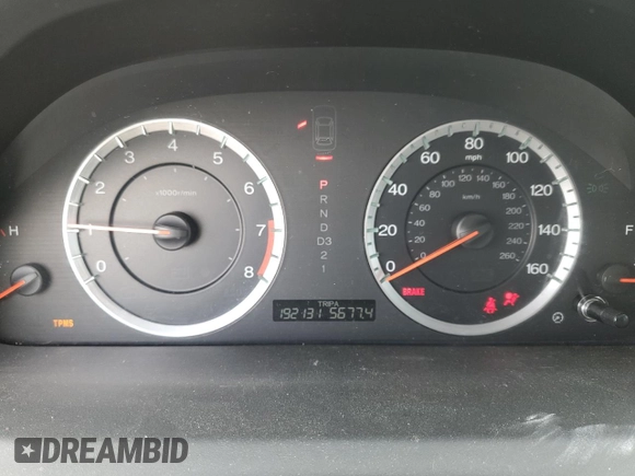2011 Honda Accord EX-L with VIN 1HGCP3F83BA029580, listed as a Copart auction lot 61879515 with 192,131 mi miles and Salvage title. Bid and sale history available at DreamBid. Image 9.