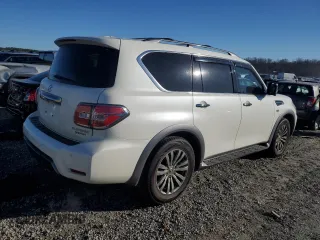 2018 Nissan Armada Platinum with VIN JN8AY2NE5J9733126, listed as a Copart auction lot 47739275 with 102,188 mi miles and Salvage Title. Bid and sale history available at carsss.com. Image 3.