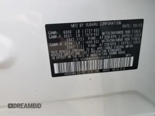 2022 Subaru Ascent Touring с VIN 4S4WMARD0N3465261, выставлен на аукционе Copart как лот 51167405 с пробегом 11 215 миль миль и Списание • Salvage title. История ставок и продаж доступна на DreamBid. Изображение 15.