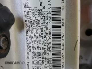 2007 Toyota Tacoma z VIN 5TEMU52N27Z372431, wystawiony jako Copart lot #56699575 z przebiegiem 284 462 mil mil oraz Szkoda całkowita • Salvage title. Historia ofert i sprzedaży dostępna na DreamBid. Obrazek 12.