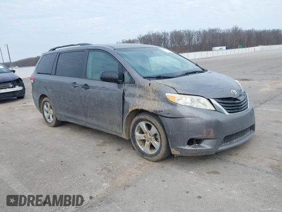 2012 Toyota Sienna LE AAS with VIN 5TDKK3DC0CS192952, listed as a IAAI auction lot 41694554 with 179,277 mi miles. Bid and sale history available at carsss.com. Image 1.