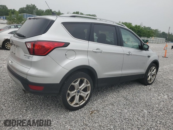 2019 Ford Escape Titanium with VIN 1FMCU9J90KUA07976, listed as a Copart auction lot 59565275 with 189,655 mi miles and Salvage title. Bid and sale history available at DreamBid. Image 3.