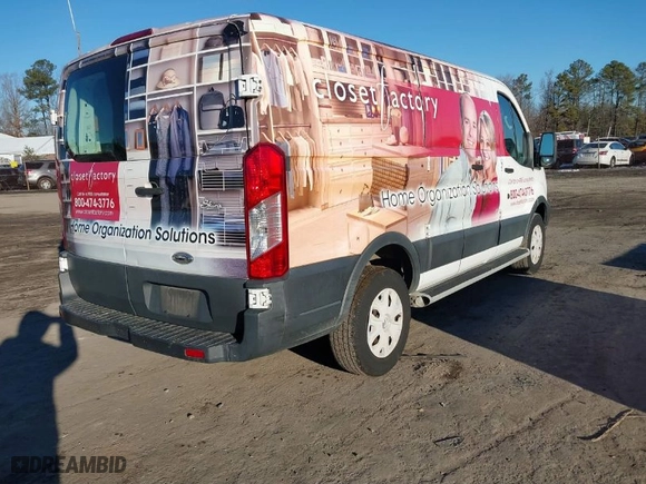 2015 Ford Transit Cargo Van with VIN 1FTNR1ZM2FKA60530, listed as a IAAI auction lot 41339108 with 118,274 mi miles. Bid and sale history available at carsss.com. Image 4.