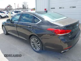 2015 Hyundai Genesis 3.8L with VIN KMHGN4JE3FU023383, listed as a IAAI auction lot 41865758 with 159,435 mi miles. Bid and sale history available at carsss.com. Image 3.