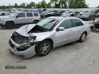 2007 Honda Accord EX с VIN 1HGCM567X7A027229, выставлен на аукционе Copart как лот 57137495 с пробегом Не указан миль и Списание • Salvage title. История ставок и продаж доступна на DreamBid. Изображение 1.