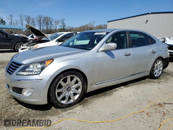 2013 Hyundai Equus Signature z VIN KMHGH4JH0DU060356, wystawiony jako Copart lot #47868434 z przebiegiem 152 903 mil mil oraz Szkody całkowita. Historia ofert i sprzedaży dostępna na DreamBid. Obrazek 1.