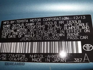 2014 Toyota Prius One z VIN JTDKDTB3XE1060360, wystawiony jako IAAI lot #41972531 z przebiegiem 140 012 mil mil oraz . Historia ofert i sprzedaży dostępna na DreamBid. Obrazek 9.