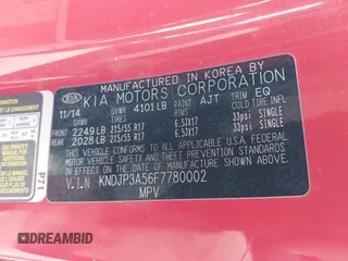 2015 Kia Soul + with VIN KNDJP3A56F7780002, listed as a IAAI auction lot 41457141 with 1 mi miles. Bid and sale history available at carsss.com. Image 9.
