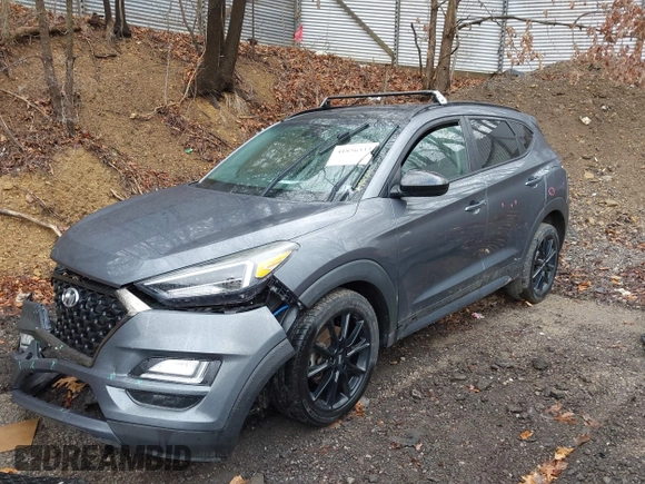 2019 Hyundai Tucson Ultimate with VIN KM8J3CAL0KU020133, listed as a IAAI auction lot 41856333 with 93,772 mi miles. Bid and sale history available at carsss.com. Image 2.