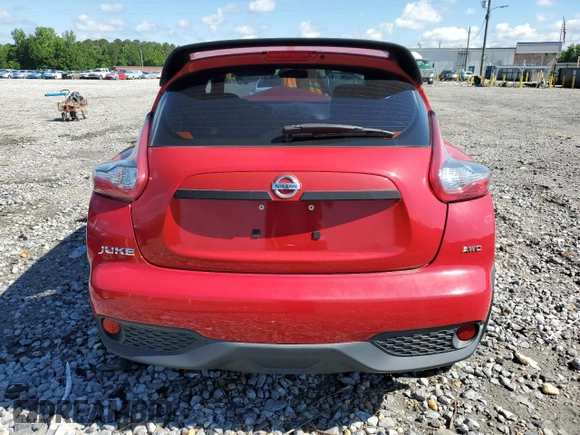 2015 Nissan Juke SV with VIN JN8AF5MVXFT557323, listed as a Copart auction lot 56647975 with Not provided miles and Clean title. Bid and sale history available at DreamBid. Image 6.