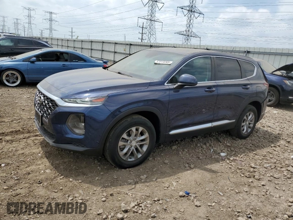 2019 Hyundai Santa Fe SE z VIN 5NMS2CAD4KH125270, wystawiony jako Copart lot #57273265 z przebiegiem 49 685 mil mil oraz Szkoda całkowita • Salvage title. Historia ofert i sprzedaży dostępna na DreamBid. Obrazek 1.
