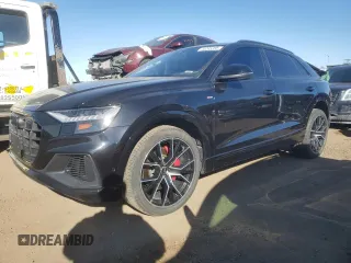 2021 Audi Q8 Premium Plus with VIN WA1EVAF14MD032598, listed as a Copart auction lot 44295285 with 49,002 mi miles and Salvage Title. Bid and sale history available at carsss.com. Image 1.