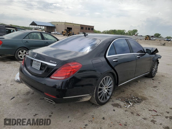 2015 Mercedes-Benz S 550 with VIN WDDUG8FBXFA079688, listed as a Copart auction lot 54261915 with 103,225 mi miles and Salvage Title. Bid and sale history available at DreamBid. Image 3.