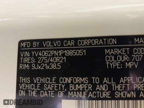 2023 Volvo XC90 Plus with VIN YV4062PN1P1985051, listed as a IAAI auction lot 41890979 with 60,922 mi miles. Bid and sale history available at carsss.com. Image 18.