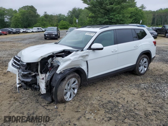 2021 Volkswagen Atlas SE with VIN 1V2KP2CA8MC536766, listed as a Copart auction lot 61058575 with 24,805 mi miles and Salvage title. Bid and sale history available at DreamBid. Image 1.
