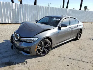 2021 BMW 3 Series 330i with VIN 3MW5R1J08M8B88355, listed as a Copart auction lot 50376775 with 0 mi miles and Salvage Title. Bid and sale history available at carsss.com. Image 1.