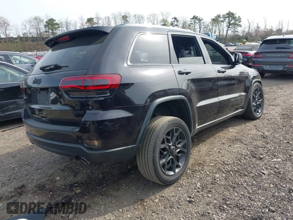 2021 Jeep Grand Cherokee 80th Anniversary with VIN 1C4RJFBG1MC600239, listed as a IAAI auction lot 42103490 with 47,005 mi miles and . Bid and sale history available at DreamBid. Image 4.