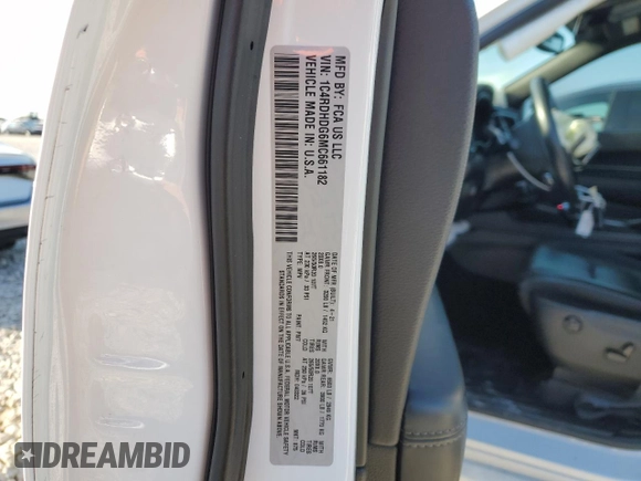 2021 Dodge Durango GT Plus with VIN 1C4RDHDG6MC661182, listed as a Copart auction lot 46071695 with 41,447 mi miles and Salvage title. Bid and sale history available at DreamBid. Image 14.