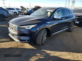 2021 Infiniti QX50 Essential z VIN 3PCAJ5CB7MF100390, wystawiony jako Copart lot #87265874 z przebiegiem 35 830 mil mil oraz Szkoda całkowita • Salvage title. Historia ofert i sprzedaży dostępna na DreamBid. Obrazek 1.
