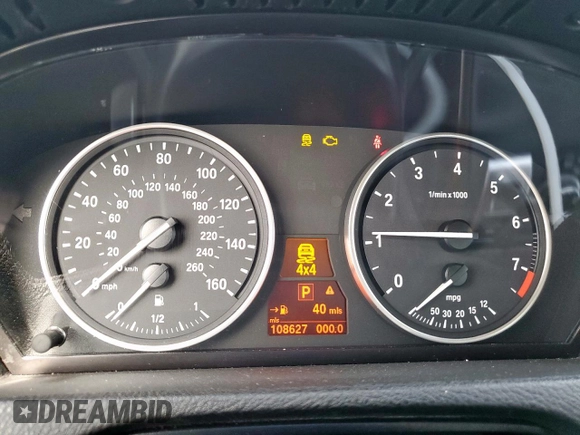 2012 BMW X5 35i with VIN 5UXZV4C54CL754852, listed as a Copart auction lot 62836055 with 108,627 mi miles and Clean title. Bid and sale history available at DreamBid. Image 9.