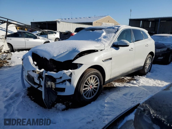 2019 Jaguar F-Pace 25t with VIN SADCS2FX0KA391899, listed as a Copart auction lot 42417155 with 103,728 mi miles and Salvage title. Bid and sale history available at DreamBid. Image 1.