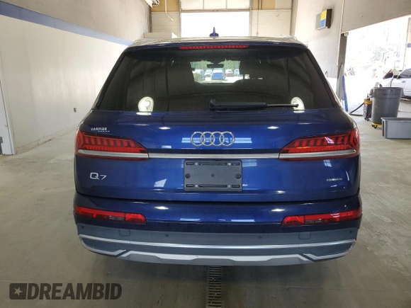 2021 Audi Q7 Premium with VIN WA1AJAF75MD020524, listed as a Copart auction lot 49584935 with 54,929 mi miles and Salvage Title. Bid and sale history available at carsss.com. Image 6.