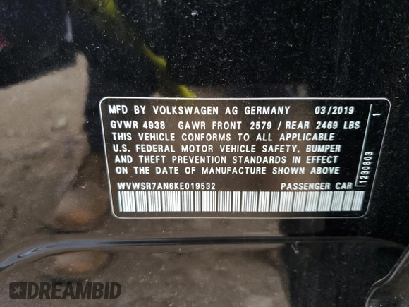 2019 Volkswagen Arteon SEL R-Line z VIN WVWSR7AN6KE019532, wystawiony jako Copart lot #64390774 z przebiegiem 41 362 mil mil oraz Szkoda całkowita • Salvage title. Historia ofert i sprzedaży dostępna na DreamBid. Obrazek 12.
