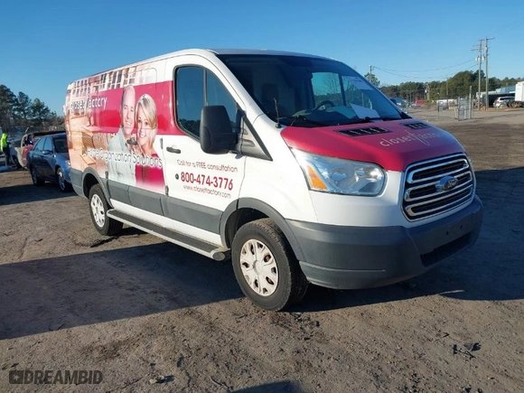 2015 Ford Transit Cargo Van with VIN 1FTNR1ZM2FKA60530, listed as a IAAI auction lot 41339108 with 118,274 mi miles. Bid and sale history available at carsss.com. Image 1.