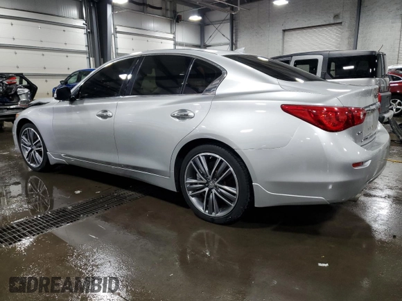 2015 Infiniti Q50 Premium with VIN JN1BV7AR7FM396562, listed as a Copart auction lot 52698765 with 103,824 mi miles and Salvage Title. Bid and sale history available at carsss.com. Image 2.