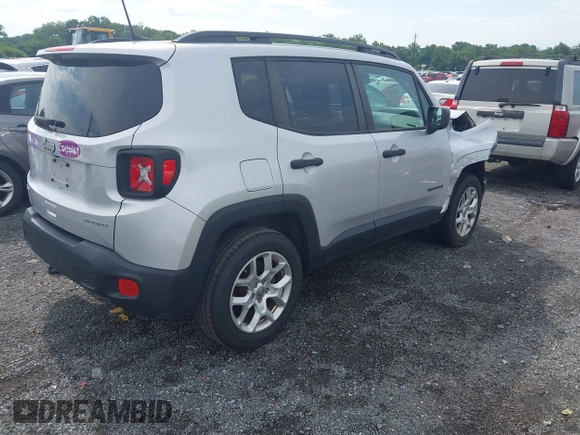 2018 Jeep Renegade Sport with VIN ZACCJBAB3JPJ41711, listed as a IAAI auction lot 42742310 with 76,773 mi miles and . Bid and sale history available at DreamBid. Image 4.