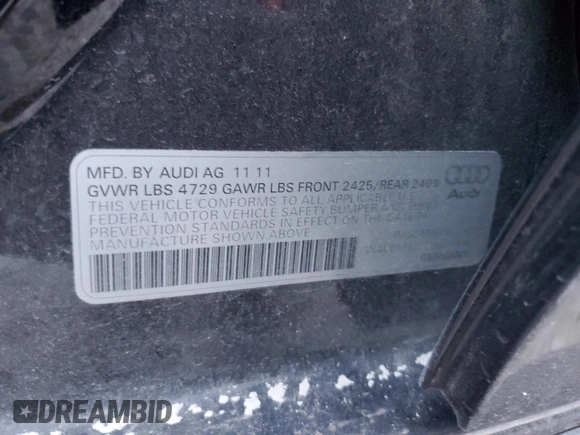 2012 Audi A4 2.0T Premium Plus with VIN WAUEFAFL5CN014508, listed as a Copart auction lot 88993065 with 102,391 mi miles and Salvage Title. Bid and sale history available at carsss.com. Image 12.