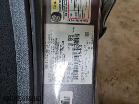 2011 Lincoln MKZ with VIN 3LNHL2JC8BR765423, listed as a Copart auction lot 62016595 with 144,842 mi miles and Salvage title. Bid and sale history available at DreamBid. Image 12.