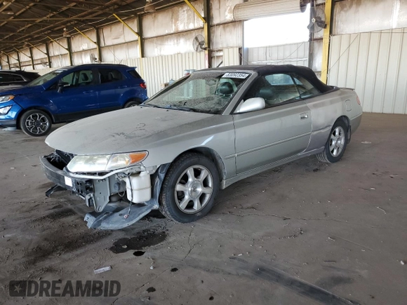 2002 Toyota Solara SE with VIN 2T1FF28PX2C580985, listed as a Copart auction lot 83092354 with 264,668 mi miles and Salvage Title. Bid and sale history available at DreamBid. Image 1.