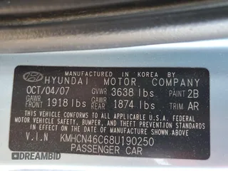 2008 Hyundai Accent GLS with VIN KMHCN46C68U190250, listed as a Copart auction lot 74148834 with 238,025 mi miles and Salvage Title. Bid and sale history available at carsss.com. Image 12.