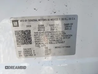 2020 GMC Terrain SLT z VIN 3GKALVEX0LL175567, wystawiony jako IAAI lot #41423772 z przebiegiem 39 742 mil mil oraz . Historia ofert i sprzedaży dostępna na DreamBid. Obrazek 9.