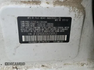 2013 Subaru Impreza Limited with VIN JF1GPAG60DH204952, listed as a Copart auction lot 49226475 with 184,707 mi miles and Salvage title. Bid and sale history available at DreamBid. Image 12.