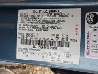 2012 Ford Fusion SEL with VIN 3FAHP0JG1CR106090, listed as a IAAI auction lot 39492904 with 120,721 mi miles. Bid and sale history available at carsss.com. Image 9.