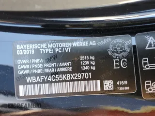 2019 BMW 8 Series M850i xDrive with VIN WBAFY4C55KBX29701, listed as a Copart auction lot 72955333 with Not Provided miles and Salvage Title. Bid and sale history available at carsss.com. Image 13.
