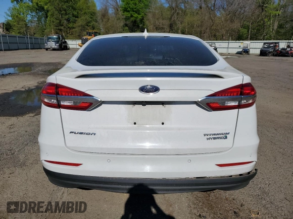 2019 Ford Fusion Hybrid Titanium with VIN 3FA6P0RU0KR120000, listed as a Copart auction lot 44743853 with 105,435 mi miles. Bid and sale history available at carsss.com. Image 6.