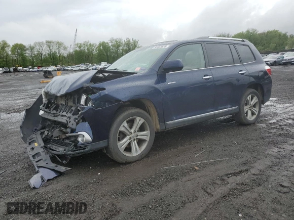 2011 Toyota Highlander Limited with VIN 5TDDK3EHXBS057897, listed as a Copart auction lot 55855835 with 167,060 mi miles and Salvage title. Bid and sale history available at DreamBid. Image 1.