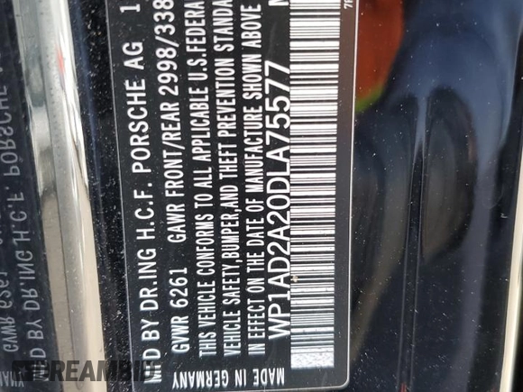 2013 Porsche Cayenne GTS with VIN WP1AD2A20DLA75577, listed as a Copart auction lot 54573525 with 75,679 mi miles and Clean Title. Bid and sale history available at DreamBid. Image 12.